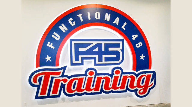 Functional Training F45 on interior wall