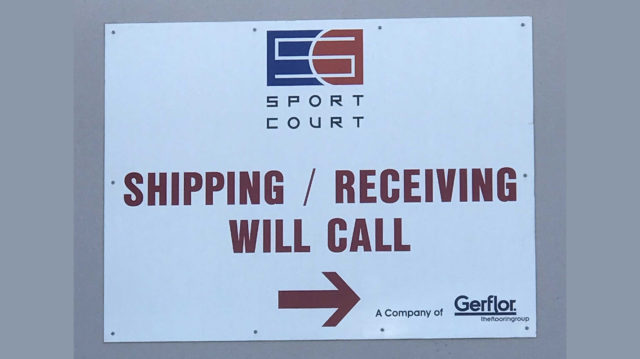 Shipping and Receiving Panel for Gerflor